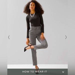 White House Black Market Herringbone Belted Tapered Ankle Pant, Regular Size 18